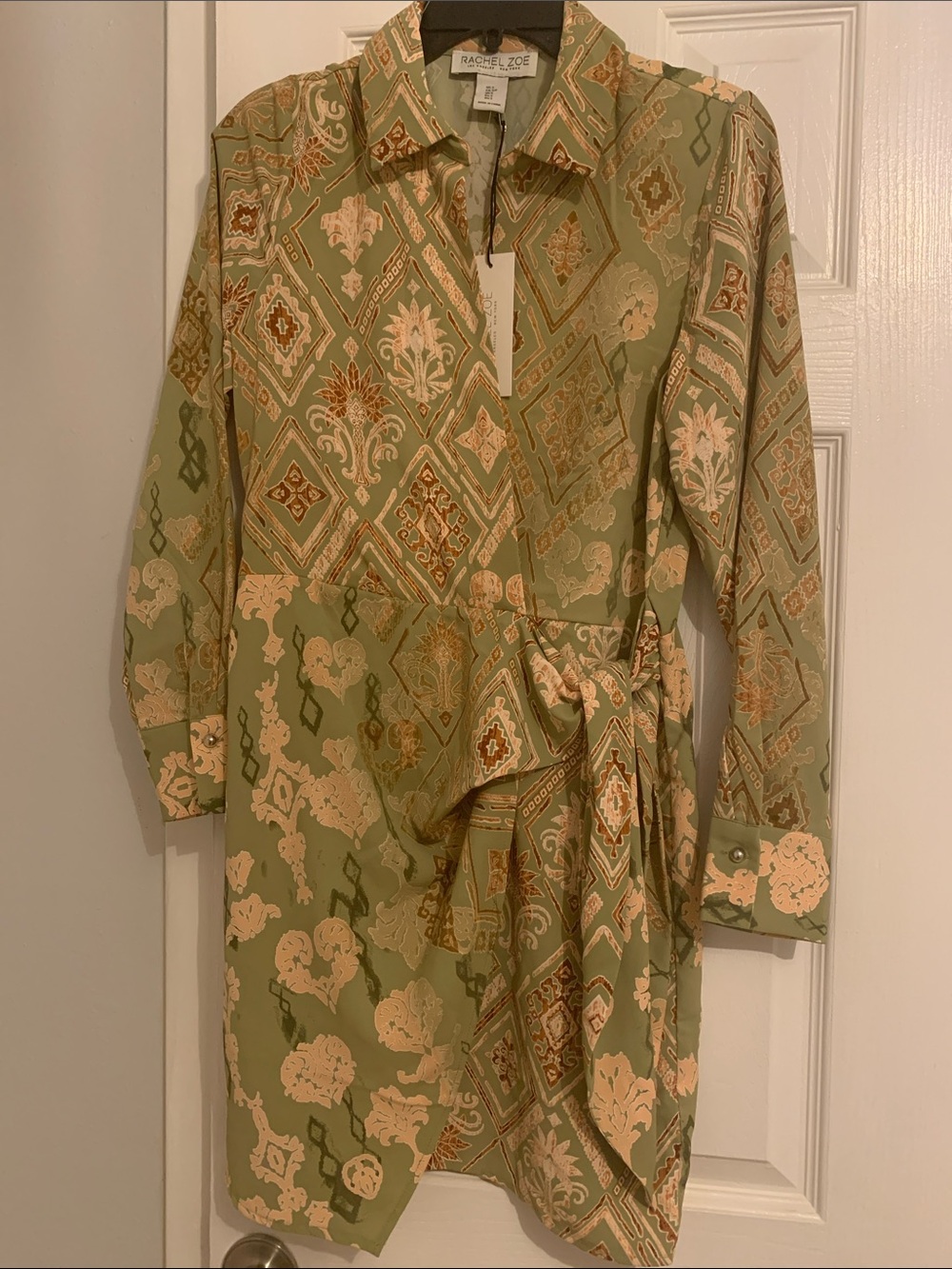 Rachel Zoe Sage Green Printed Wrap Blazer